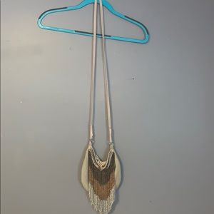 American Eagle fringe beaded cross body purse